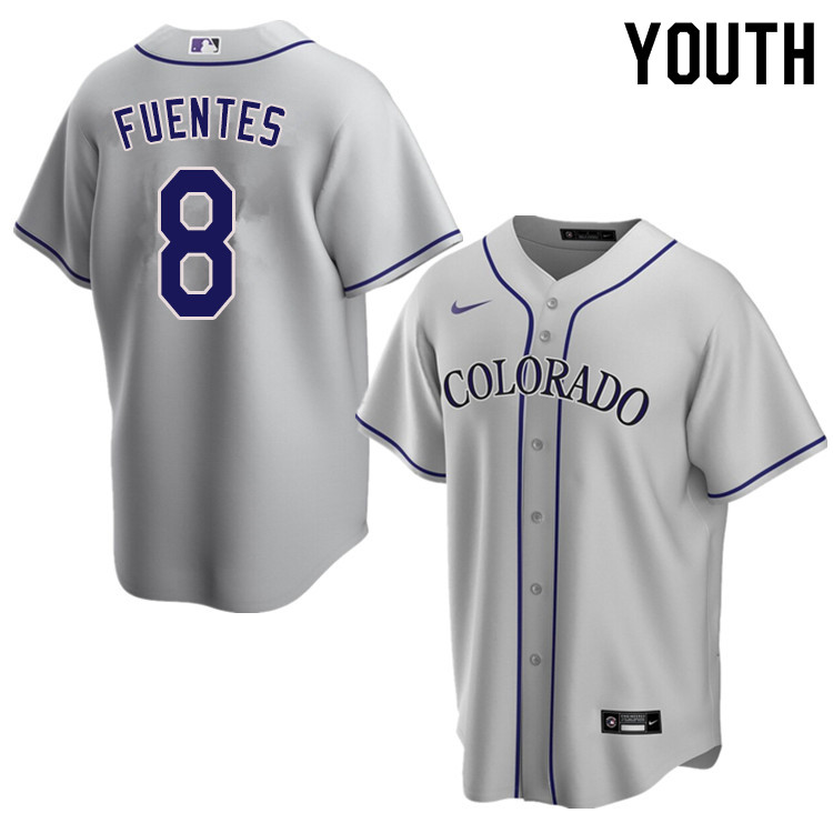 Nike Youth #8 Josh Fuentes Colorado Rockies Baseball Jerseys Sale-Gray